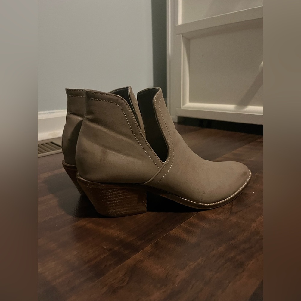 Western beige booties
